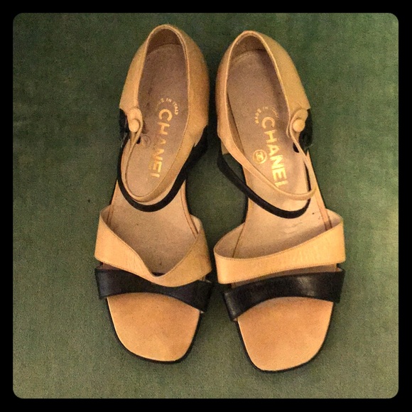 tan chanel sandals